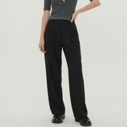 여성 체형커버 투핀턱 뒷밴딩 와이드 슬랙스 -2XL까지