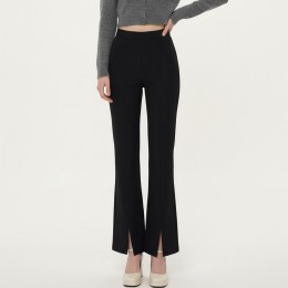 여성 슬릿 포인트 하이웨스트 스판 부츠컷 밴딩 슬랙스 -XL까지