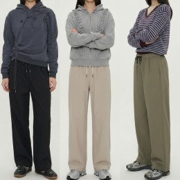 여성 데일리 투웨이 바스락 밴딩 일자팬츠