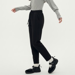 여성 하이웨스트 블랙 슬림 일자 밴딩 팬츠