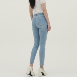 여성 라이트컷 슬림핏 뒷밴딩 스판 데님 일자 팬츠