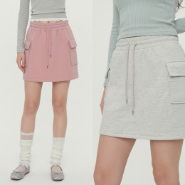여성 하이웨스트 카고밴딩 미니 스커트 4color