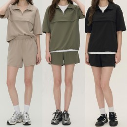 여성 데일리핏 아노락 반집업 밴딩 반바지 셋업 ~XXL까지