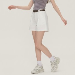 여성 A라인 핀턱 와이드 쇼츠 벨트포함