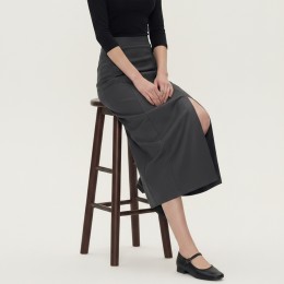 여성 사이드 슬릿 하이웨스트 롱스커트