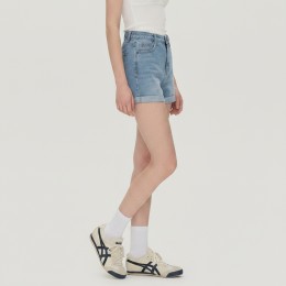 여성 하이웨스트 롤업 데님 숏팬츠