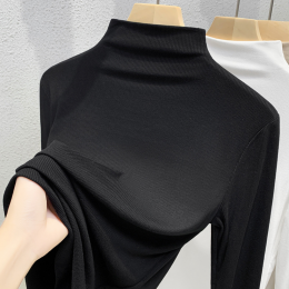 반목폴라 모크넥 여성목티 폴라티 데일리 이너