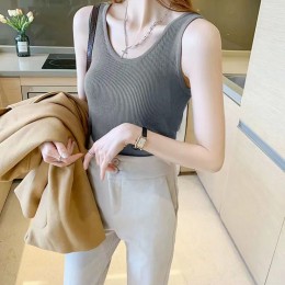 여성 골지 나시 기본 민소매 이너 티셔츠