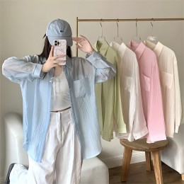 루즈핏 여름 아우터 썸머 캐주얼 롱 셔츠