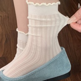 여성 시스루 프릴 통풍 패션양말