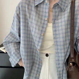 루즈핏 자외선차단 간절기 데일리 체크셔츠