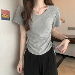 여리핏 옆셔링 크롭 반팔 티셔츠 JSC-d0130
