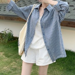 캐주얼 루즈핏 긴팔 체크 셔츠 JSC-d0210