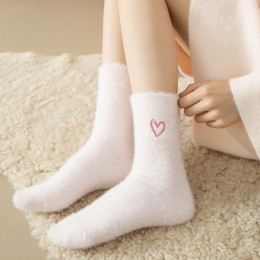 러블리 하트패턴 앙고라 수면양말 JSC-d0223