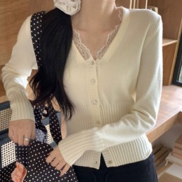 러블리 레이스 포인트 긴팔 니트 가디건 JSC-d0227