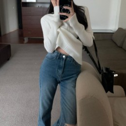 슬림핏 골지 후드 긴팔 니트 JSC-d0228