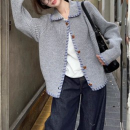 스티치 디테일 카라 니트 가디건 JSC-d0230