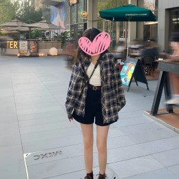 미오 루즈핏 체크셔츠 JSC-2024050804