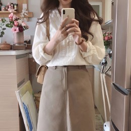 미즈 청순 브이넥 레이스 블라우스 JSC-24051903