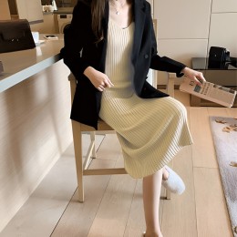 데일리 골지 민소매 롱원피스 JSC-24062103