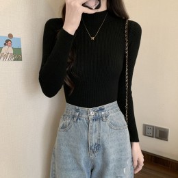 골지 슬림핏 하프폴라 니트 UJS-006