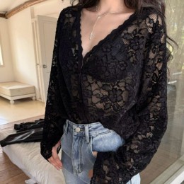 로맨틱 무드 레이스 시스루 가디건 UJS-014