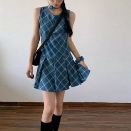 걸리시 플리츠 원피스 헤어밴드 세트 UJS-018