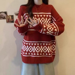 노르딕 눈꽃 라운드 니트 UJS-039