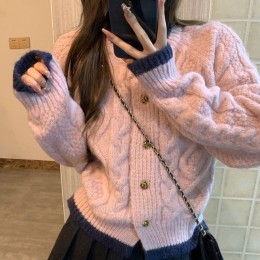 러블리 꽈배기 니트 스웨터 가디건 UJS-041