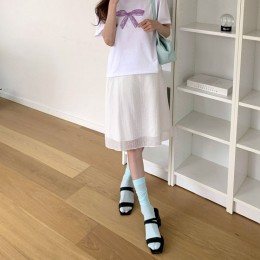 국내생산 플라워 자수 로맨틱 미디 스커트 UJS-148