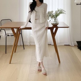 국내생산 세로라인 레이스 롱스커트 UJS-168