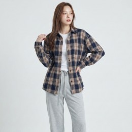 오버핏 클래식 체크 롱남방 UJS-259