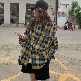 오버핏 체크 카라 셔츠 LL-T174