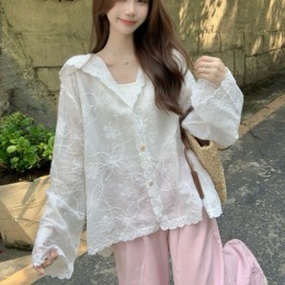 플라워 자수 시스루 가디건 LL-O134