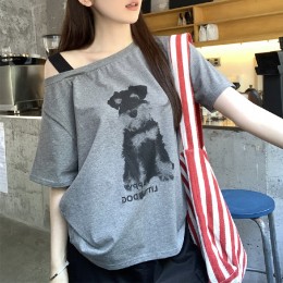 언발 오프숄더 반팔 티셔츠 LL_T191
