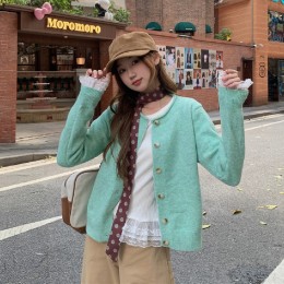 알파카 돌돌이 니트 가디건 LL_O136