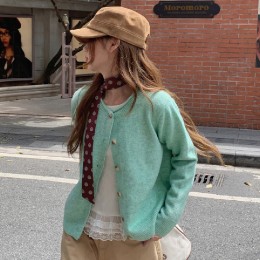 알파카 돌돌이 니트 가디건 LL_O136