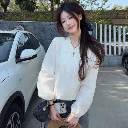 레이스 프릴 리본 블라우스 LL_T199