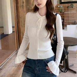 펀칭 골지 나팔 니트 LLT201 LL_T201