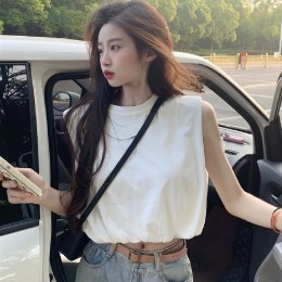민소매 밴딩 크롭 티셔츠 LL_T206