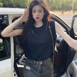 민소매 밴딩 크롭 티셔츠 LL_T206