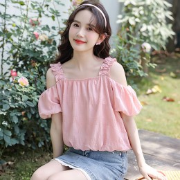 퍼프 오프숄더 밴딩 블라우스 LL_T210