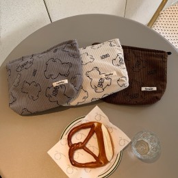 코듀로이 베어 엑세서리 수납 화장품 파우치 LL-A111