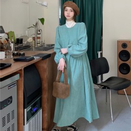 루즈핏 퍼프 코듀로이 원피스 LL-D-137