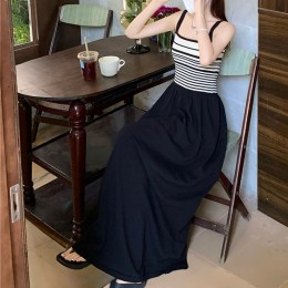 단가라 밴딩 나시 롱원피스 LL-D110