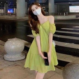 오프숄더 퍼프 원피스 LL-D113