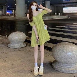 오프숄더 퍼프 원피스 LL-D113