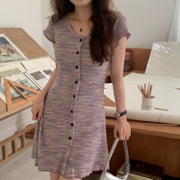 슬림 스트라이프 배색원피스 LL-D114