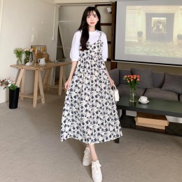 뷔스티에스타일 플라워 원피스 LL-D116
