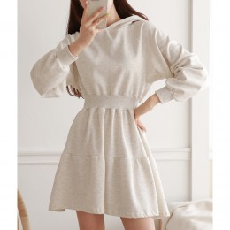 나그랑 후드 밴딩 미니 원피스 LL-D141